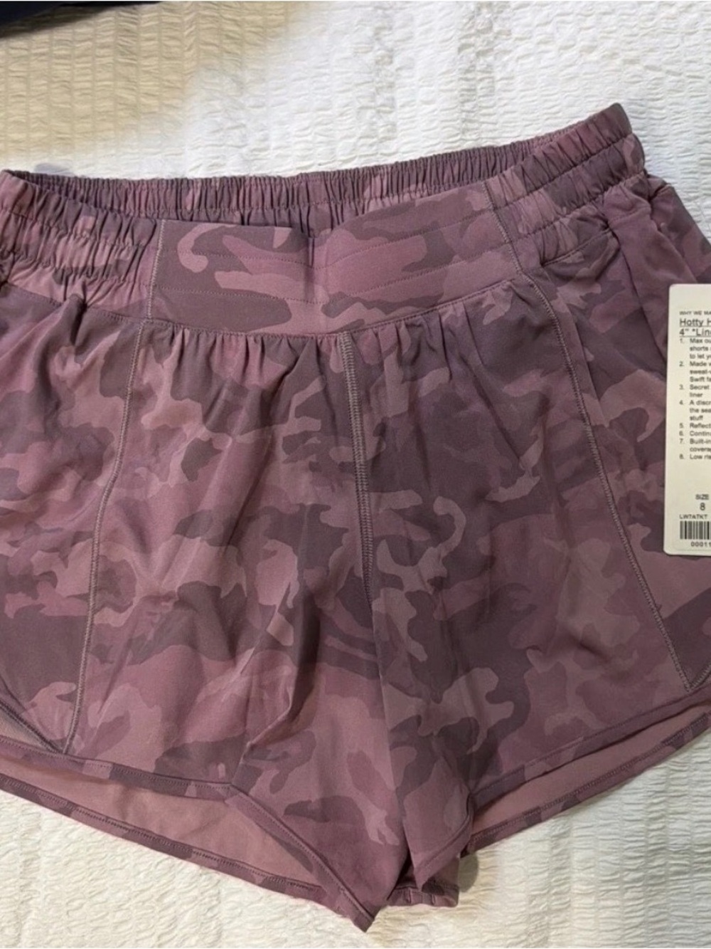 lululemon Hotty Hot LR 4in Lined Short Lightweight Reflective Purple Camo
